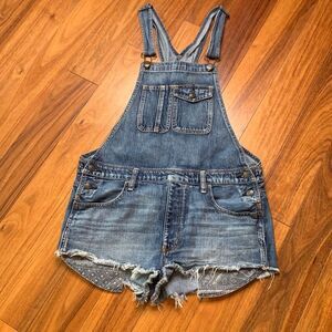 American eagle jean overall shorts  short shorts cut off daisy dukes western